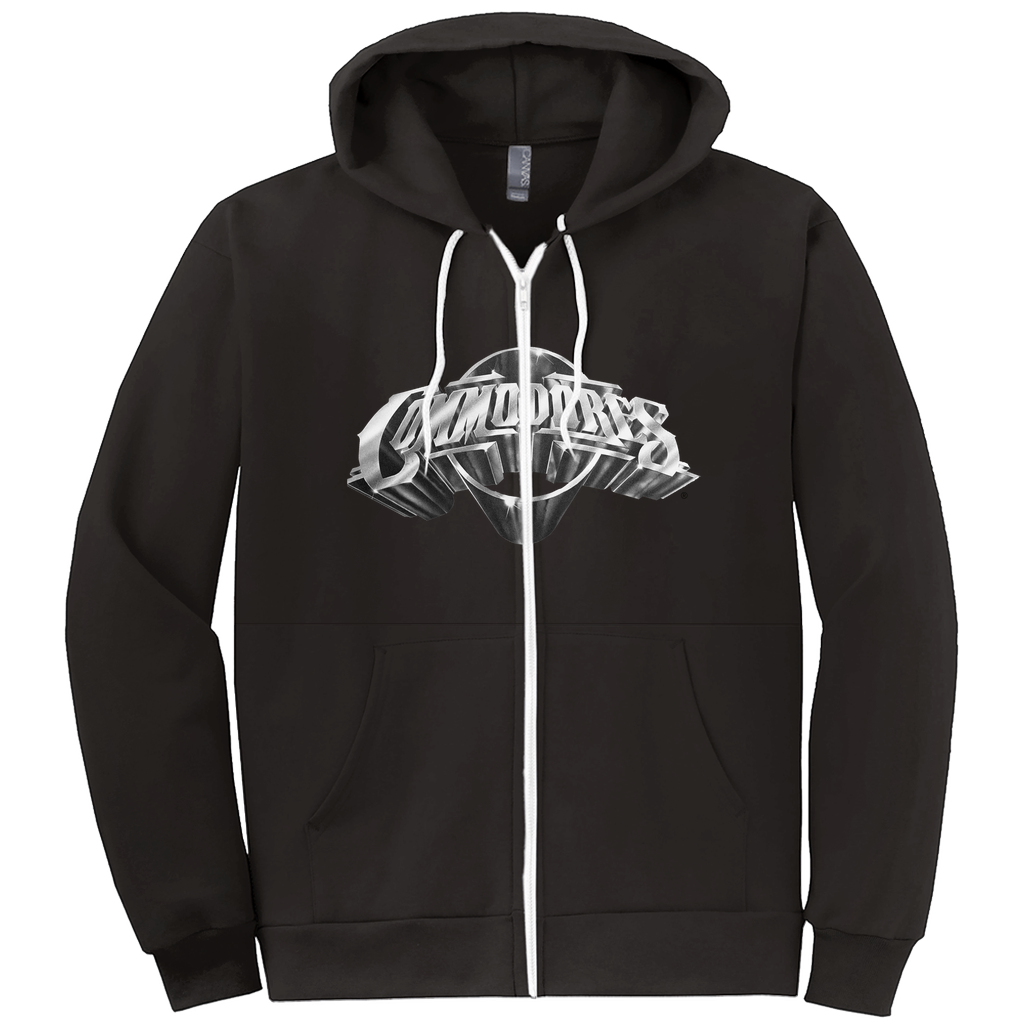 Black hoodie silver zipper sales