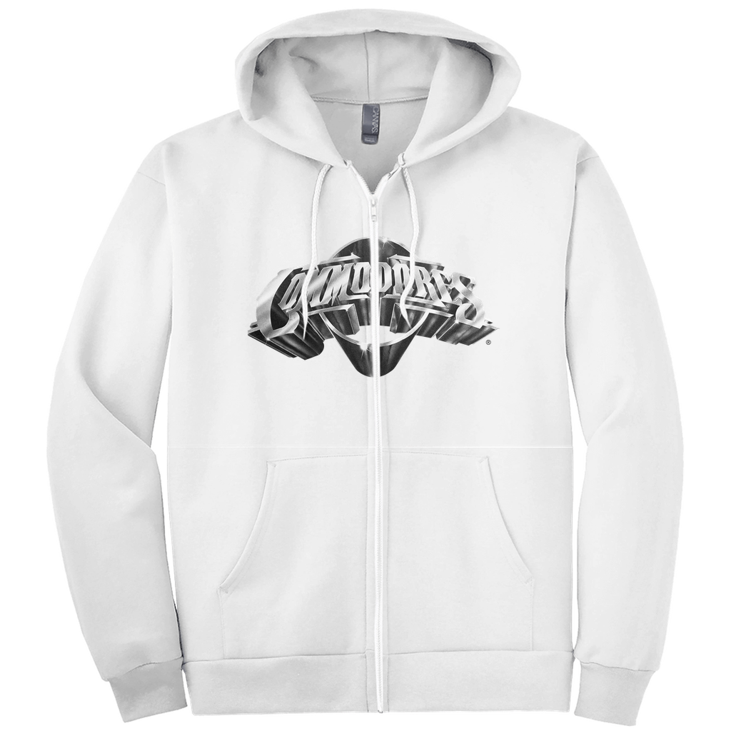 Classic Logo Zip-Up Hoodie (White / Silver)